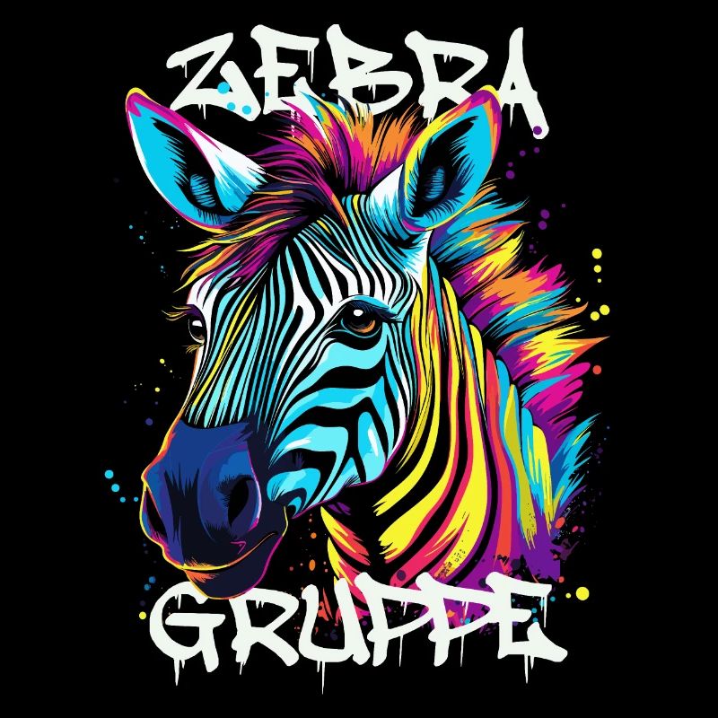 Graffiti Zebragruppe Kindergarten Gruppentier