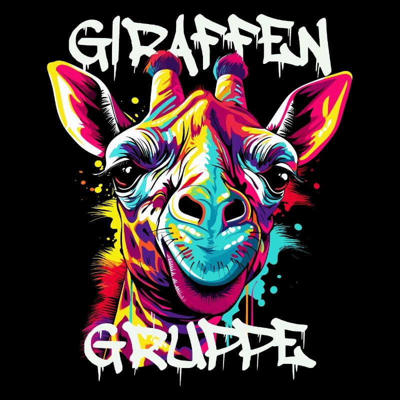 Graffiti Giraffengruppe Kindergarten Gruppentier
