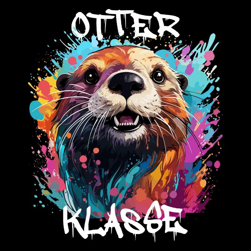 Graffiti Otterklasse Grundschule Klassentier Otter