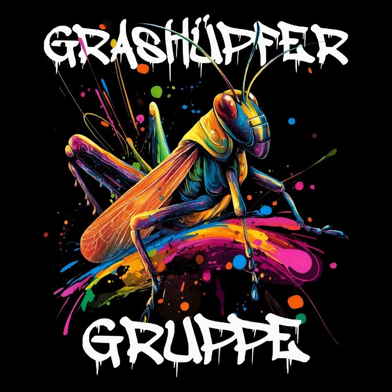 Graffiti Grashüpfergruppe Kindergarten Gruppentier