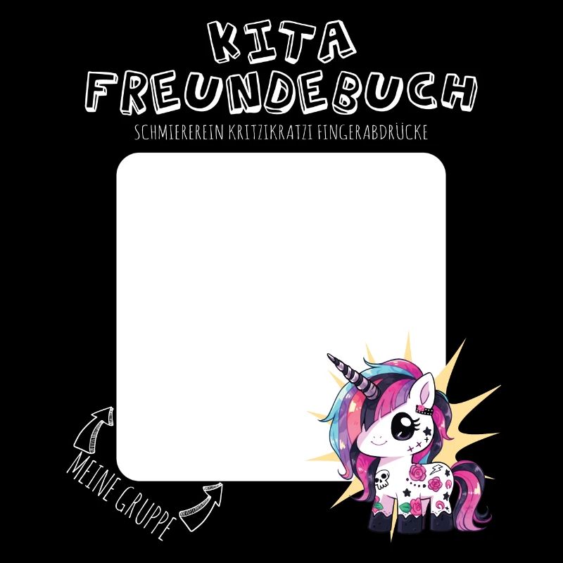 Kindergartenkind Einhorn Kita Freundebuch Mädchen