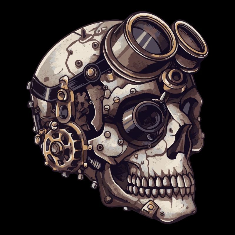 Dieselpunk Zombie Skull