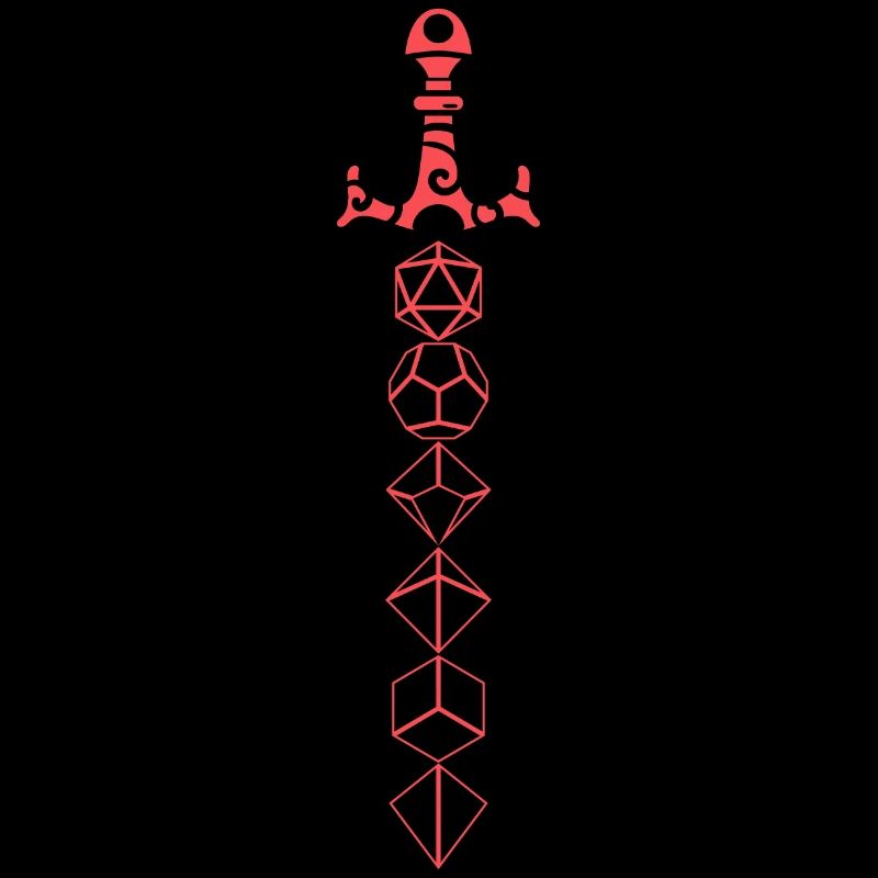 Dice Set Sword Tabletop RPG Gaming