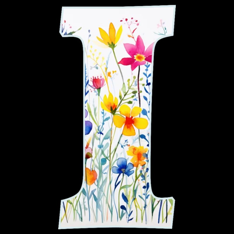 Letter J, Monogram, Floral Pattern