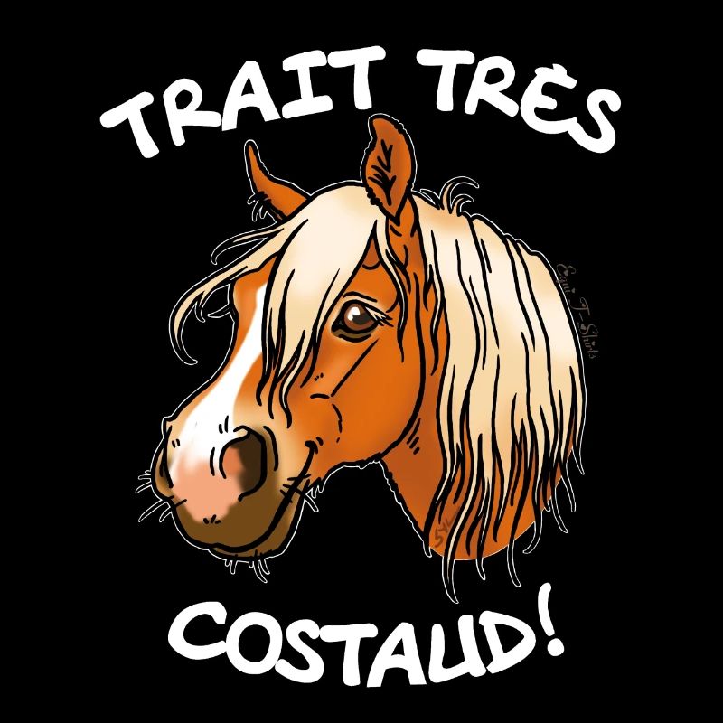 Cheval de trait comtois (texte blanc)