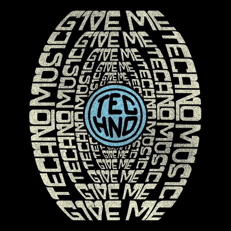Text Grafik Techno Shirt | Gib mir Techno Musik