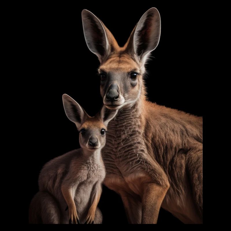 Maman kangourou mignonne avec son bébé avec maman