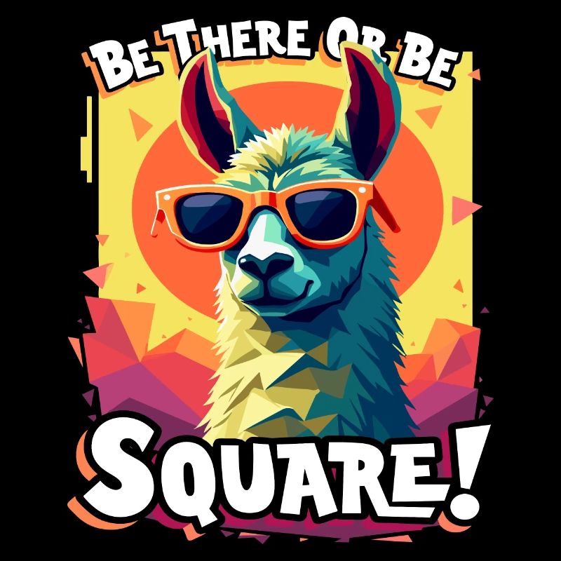 Sei dabei oder sei quadratisch – Lustiges Lama-Design