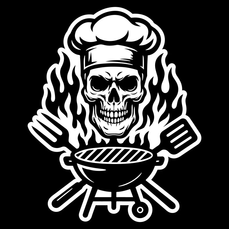 Grill Skull Chef Grilling