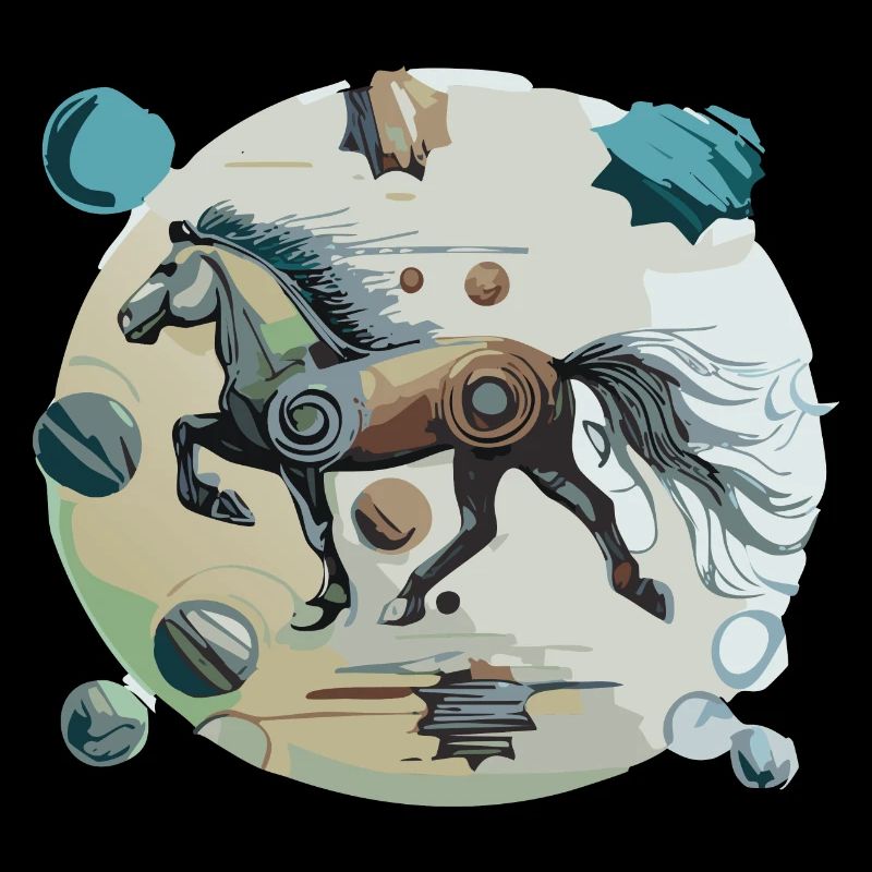 Cheval islandais - Graphique avec arrière-plan Variante 1