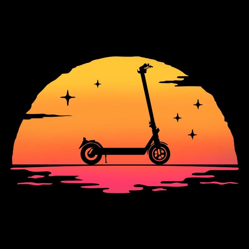 Sonnenaufgang Roller Retro Roller Roller