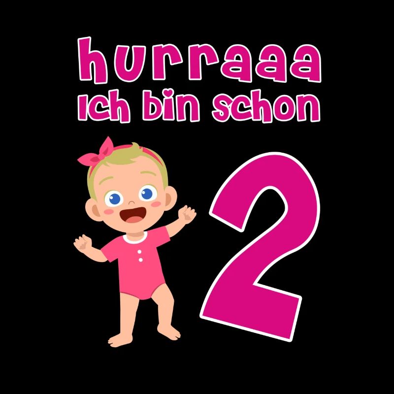 Hurra Ich Bin Zwei Geschenk Mädchen 2. Geburtstag
