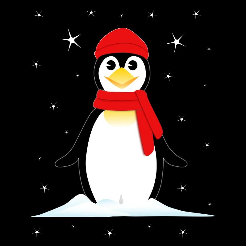 Pinguin Schnee Sterne