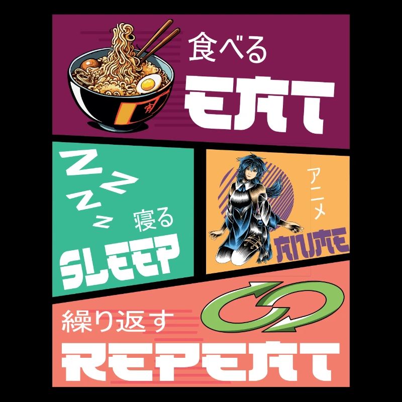 Manger Sommeil Anime Répéter
