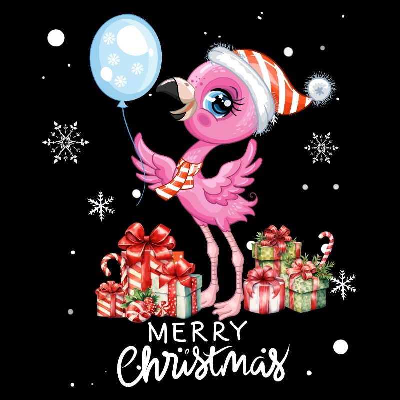 Flamingo zu Weihnachten. Weihnachtsgeschenk