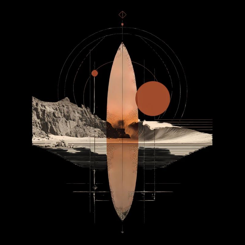 Copper Waves Orbit - Geometric Surfboard