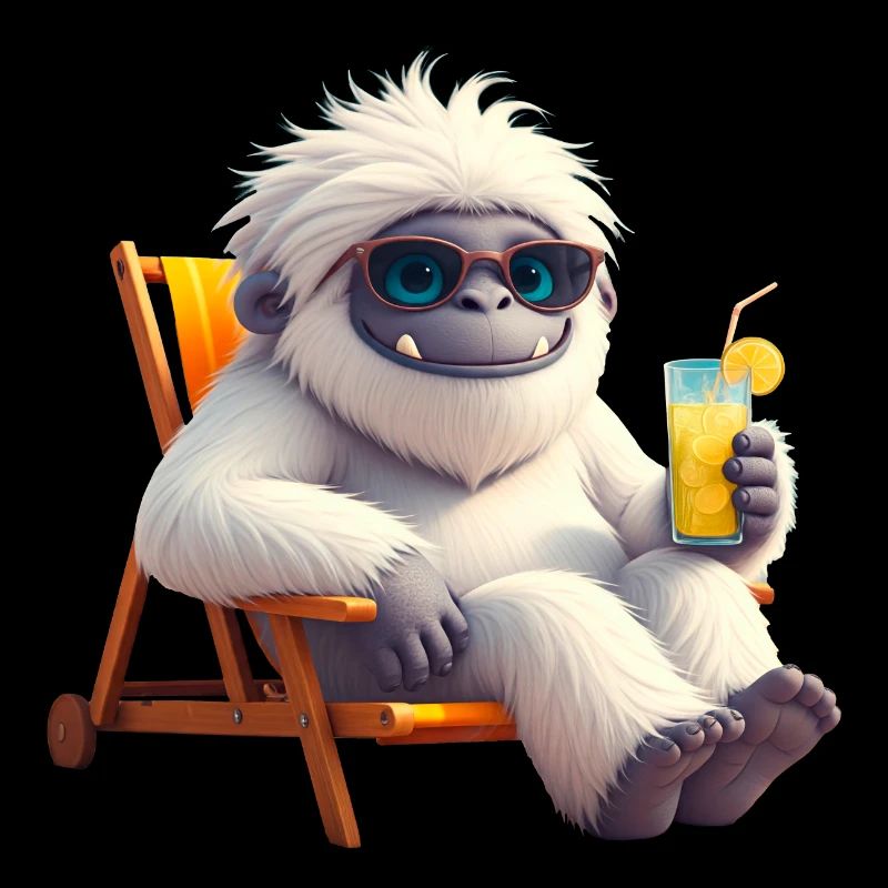 Yeti Monster dans une chaise longue