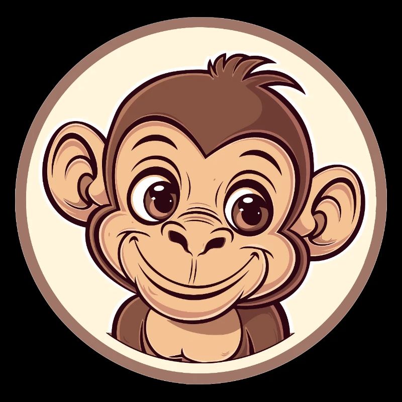 Fröhlicher Affe mit Lächeln