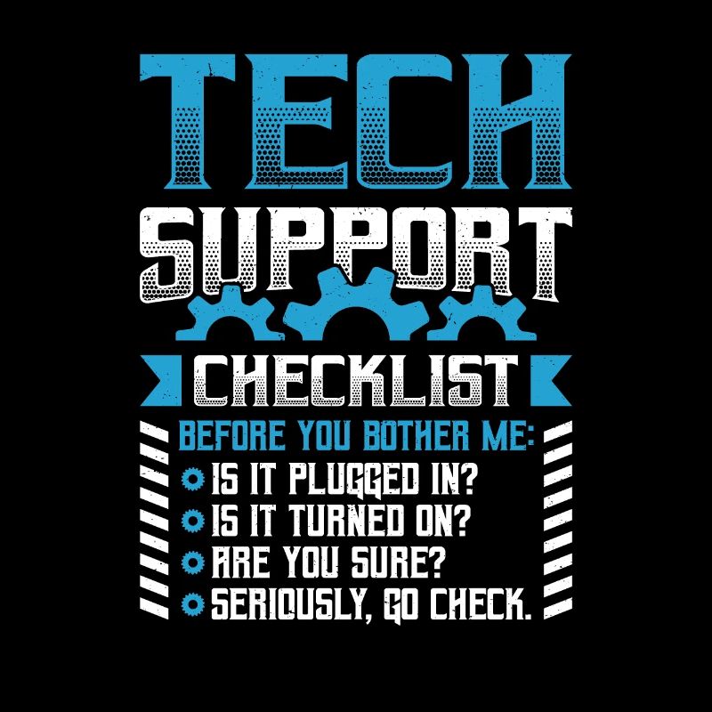 Funny Tech Support Checkliste Helpdesk