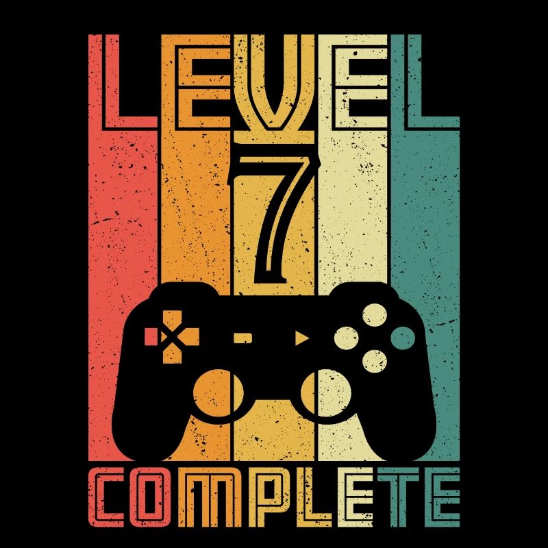 7th Birthday Gamer Level 7 Complete 7 years
