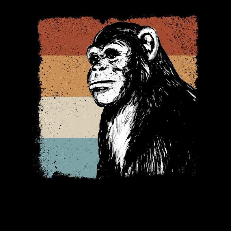 Singe Chimpanzé Orange Monkey - Retro Monkey