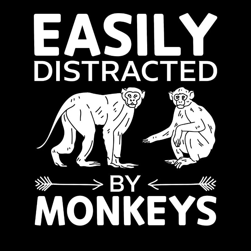 Orangutan Monkey Lover - Easily Distracted By Monk