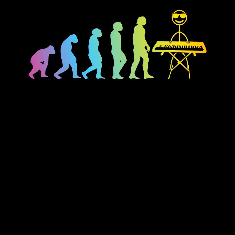 Pianiste Evolution Stick Figure Clavier Piano Funn