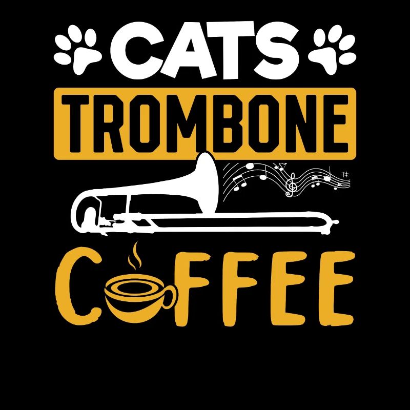 Cat Trombone Coffee Trombonist And Cat Lover Tromb