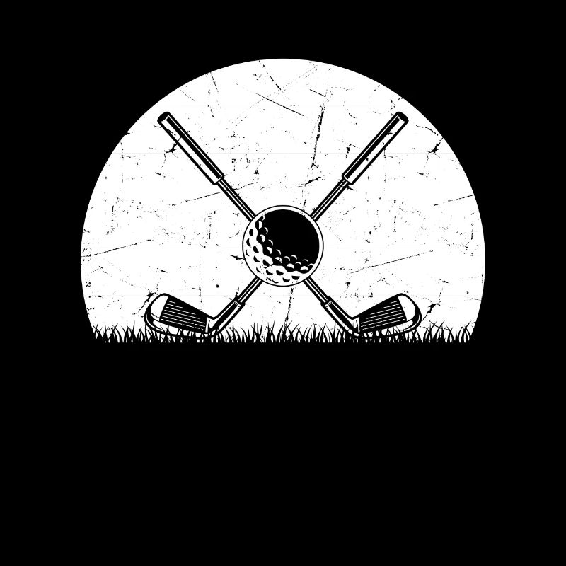 Retro Golf Player Sunset Golf Ball Golfer