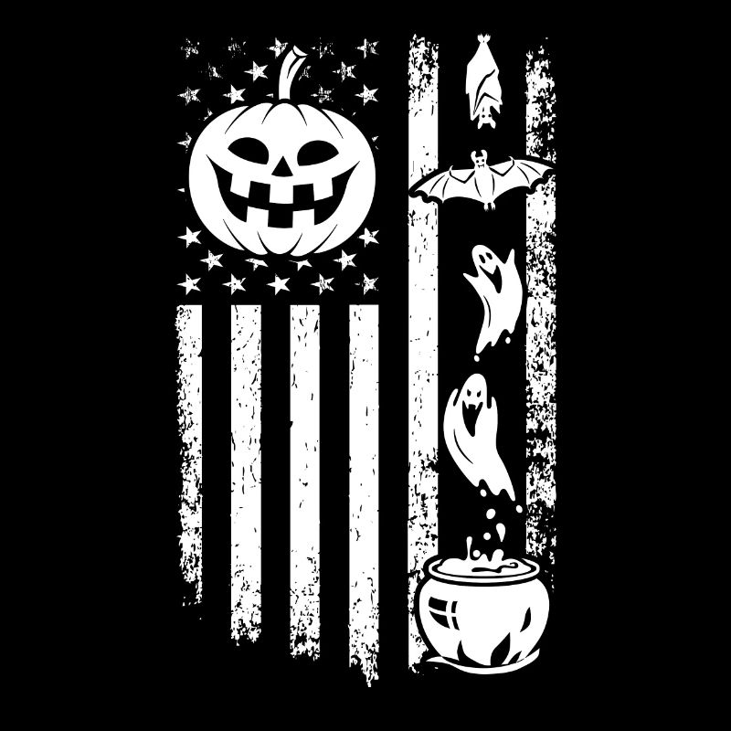 Halloween US Flag Pumpkin Ghost Halloween