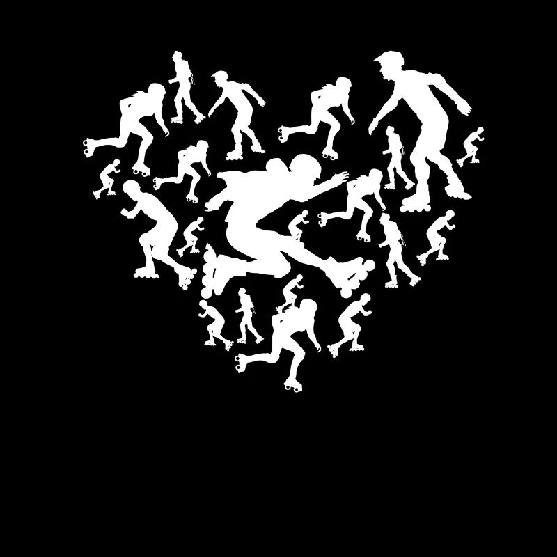 Roller Skating Heart Silhouettes Roller Skater