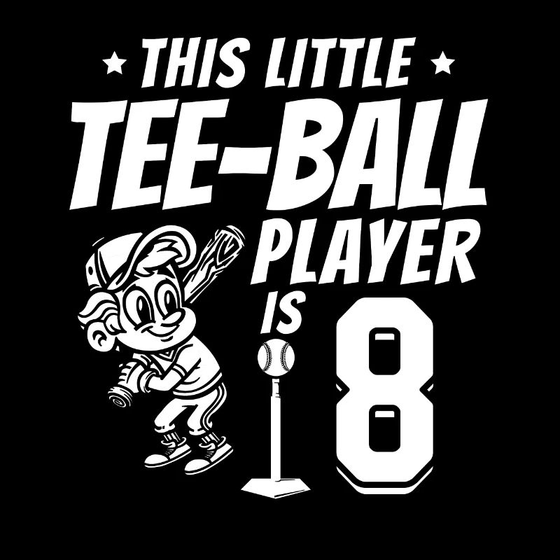 Tee-ball player 8th Birthday 8 Years Old Tee-ball