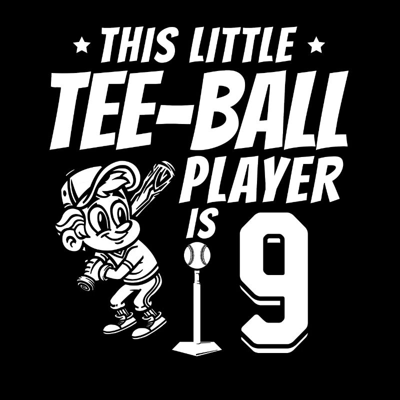 Tee-ball player 9th Birthday 9 Years Old Tee-ball