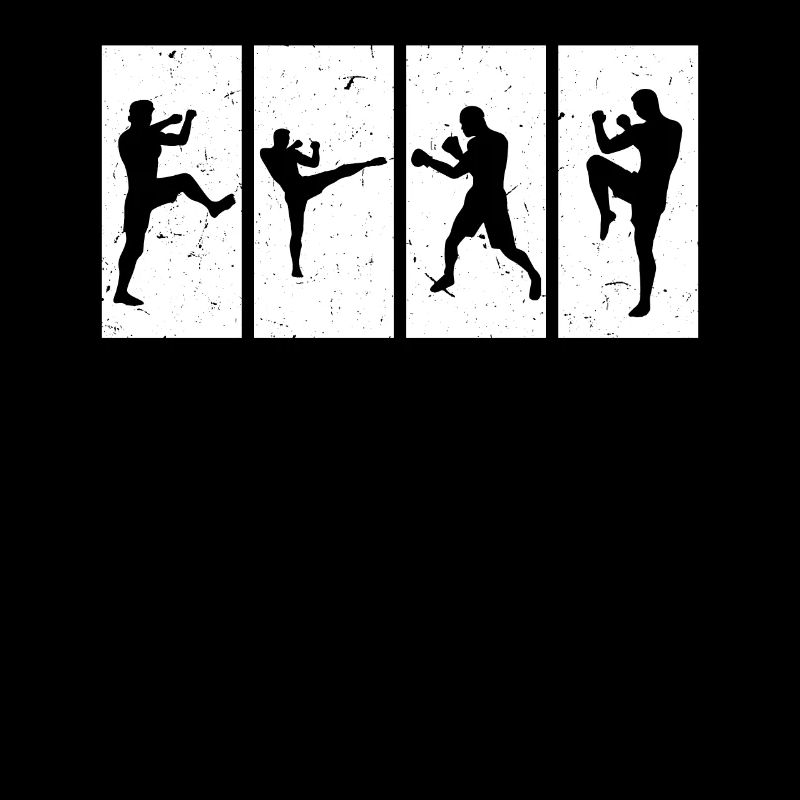 Silhouettes de Muay Thai Combattant de Muay Thai