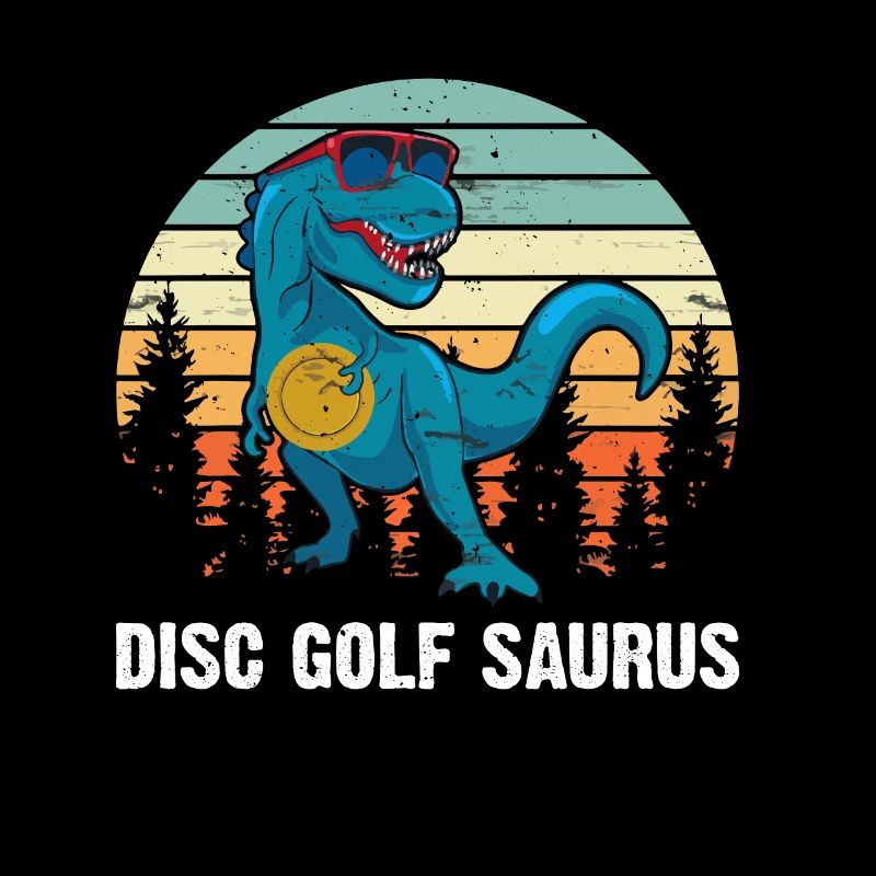 Disc Golfer Saurus - Dino Disc Golf Dinosaur
