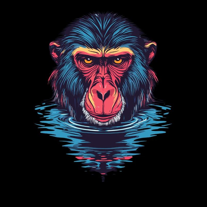 Mandrill Affe im Wasser