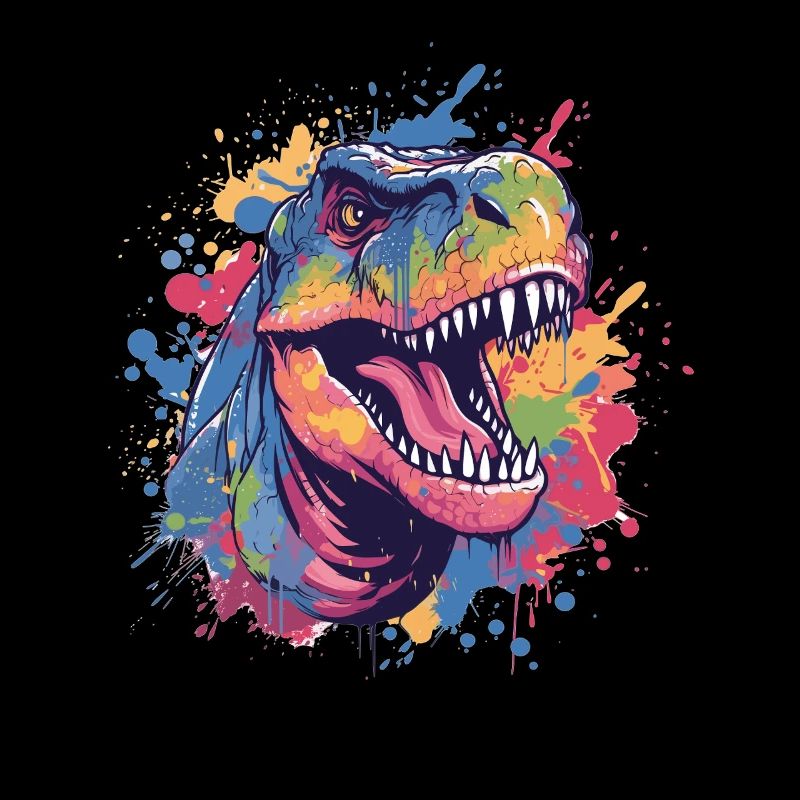 Bunter Dino im Farbchaos