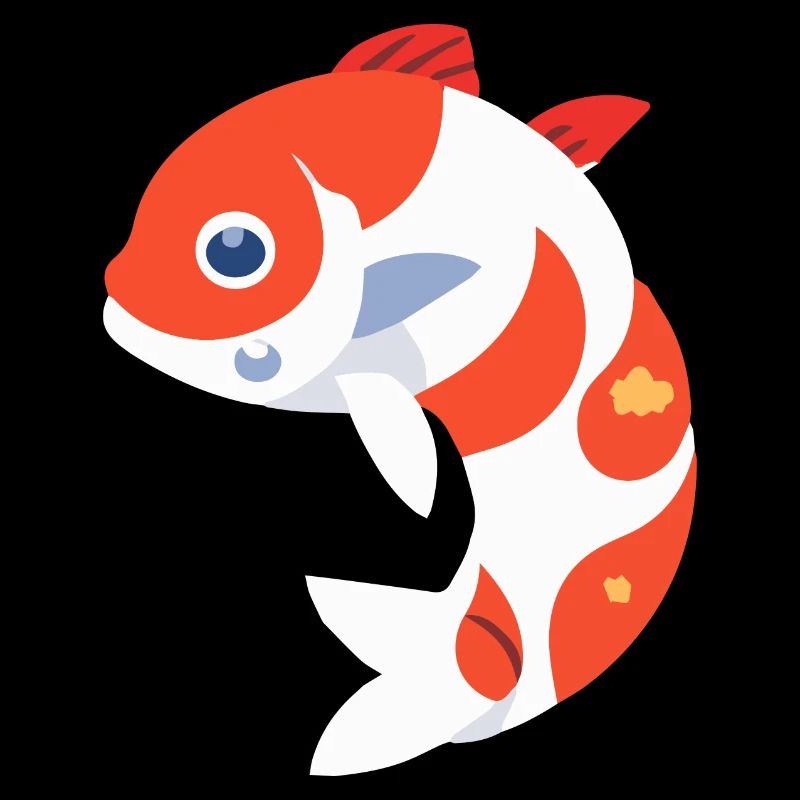 Poisson koï blanc et rouge