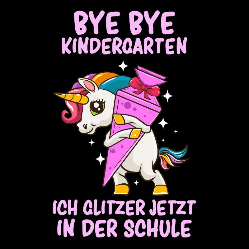 Scolarisation Écolier Bye Bye Kindergarten Einhorn