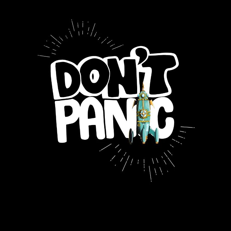 No Fear Panic Saying Comic Rocket Humor Helper