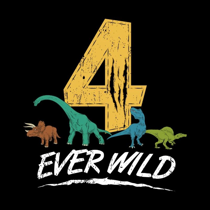 4 Ever Wild 4 Year Old Birthday Dino Gift