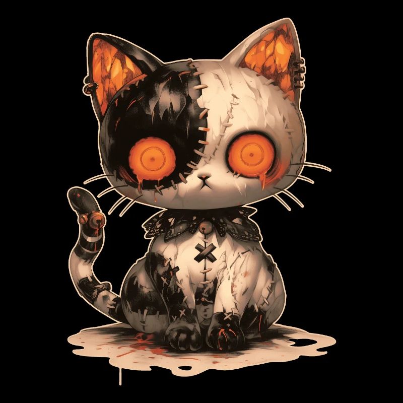 Kawaii Goth Cat Doll Gothic Puppe Katze Geschenk