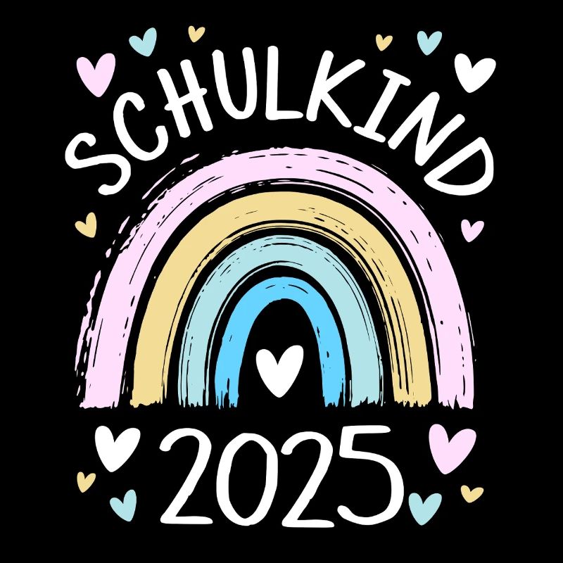 Schulkind 2025 Regenbogen Mädchen Einschulung 2025