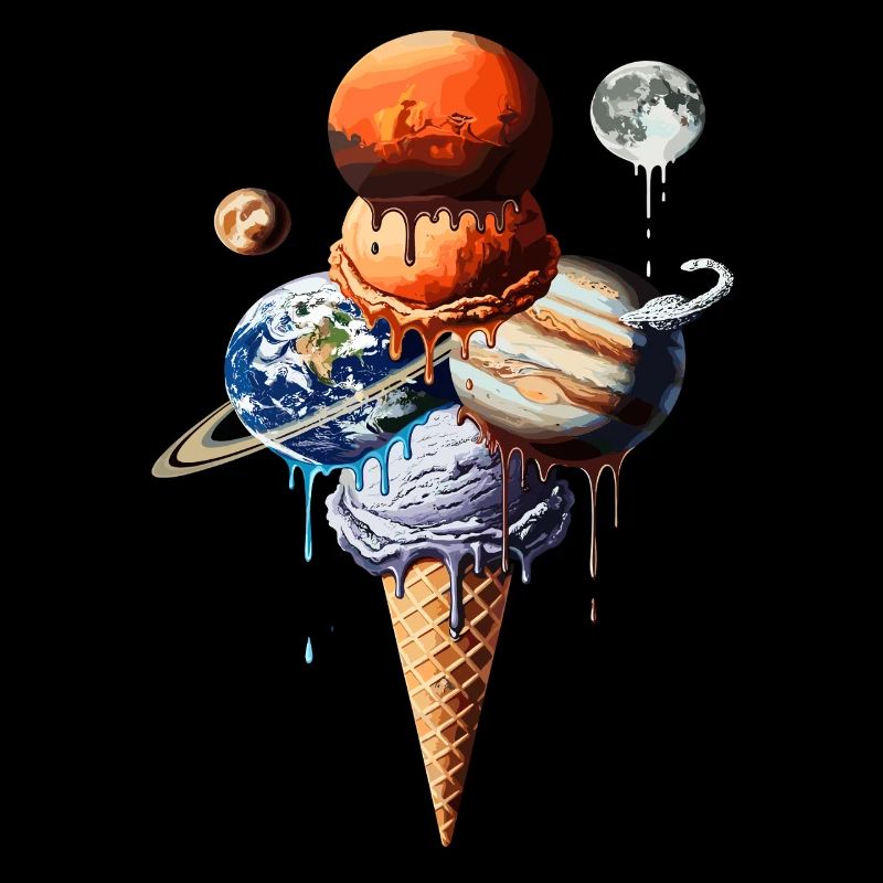 Planeten Eiscreme Waffel Kosmische Einskugel