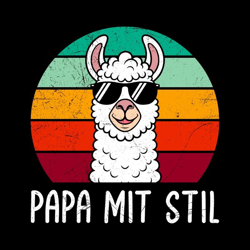 Väter Retro PAPA MIT STIL Lama Lustiges
