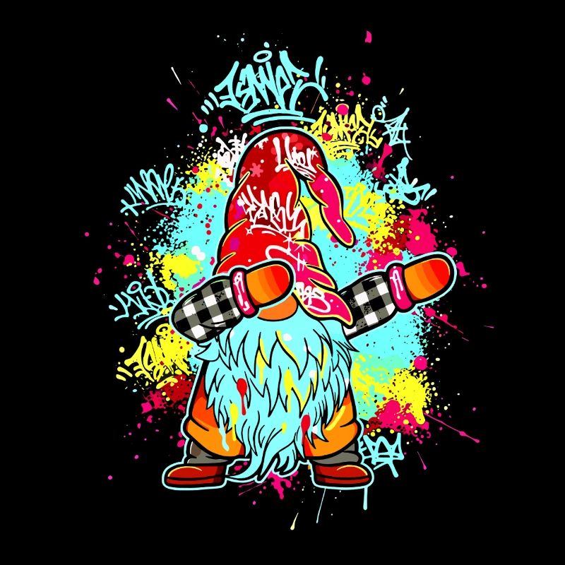 DABBING GNOME Graffiti Xmas Trend Funny