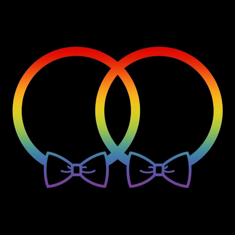LGBT Eheringe Hochzeit JGA Paar Regenbogen Fliege