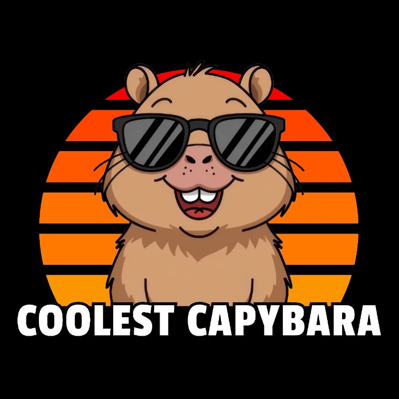 Coolest Capybara - Vintage Sunset