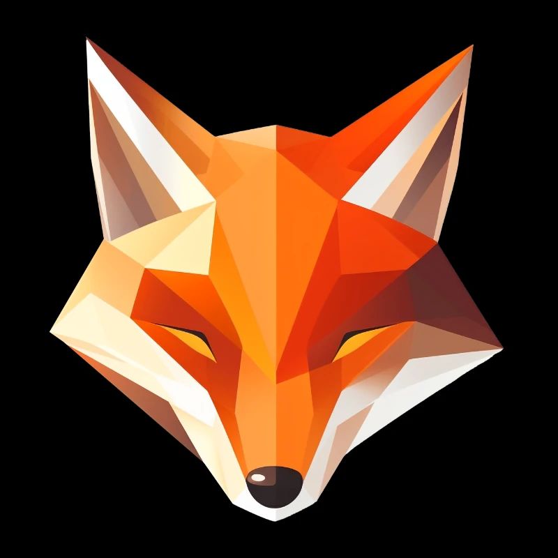 Fox Head Low Poly Logo Design
