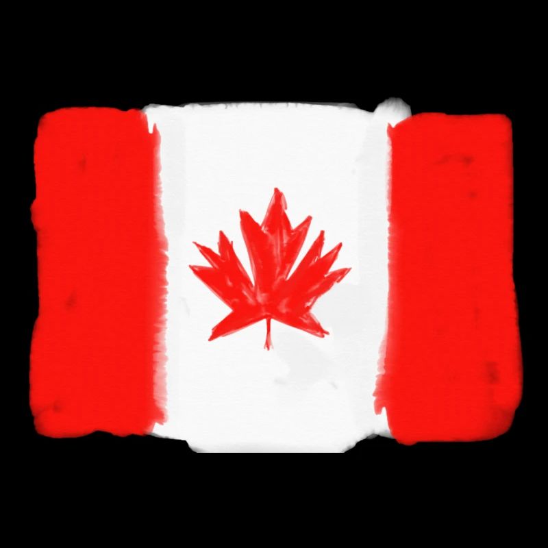 Canada Flag Watercolor, Maple Leaf Bold Brush Flag
